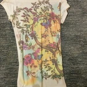 Butterfly floral print graphic tee